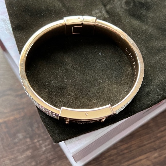 Michael Kors Pave Logo Plaque Gold Bangle - Picture 15 of 16